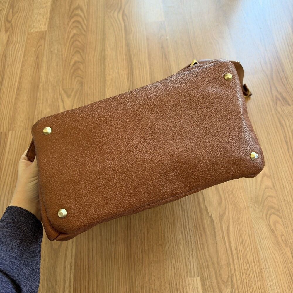 Freshly Picked Convertible Classic Diaper Bag ll Backpack Cognac Brown Leather - Picture 8 of 16